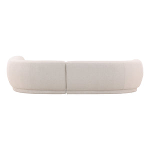 Performance Linen Blend Cream Chaise Sectional RAF