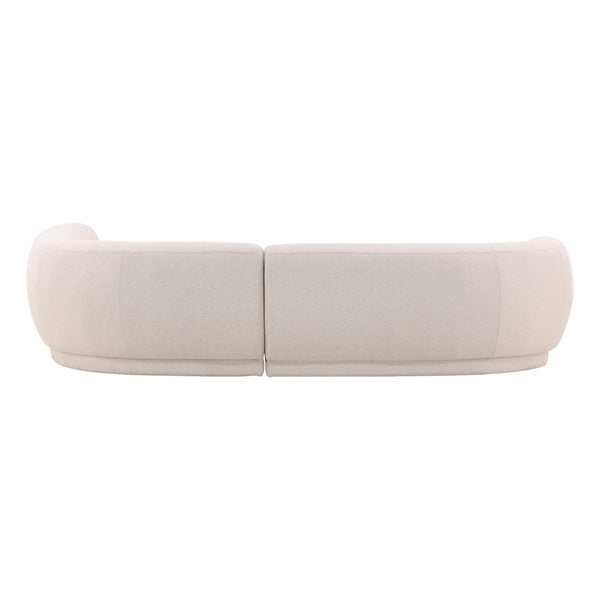 Performance Linen Blend Cream Chaise Sectional RAF