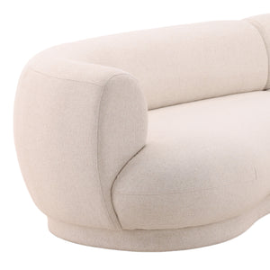Performance Linen Blend Cream Chaise Sectional RAF