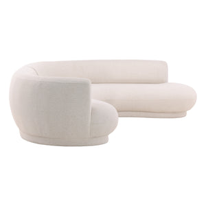 Performance Linen Blend Cream Chaise Sectional RAF