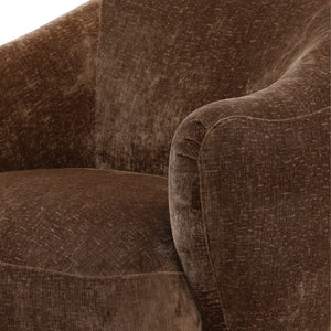 Chenille Upholstered Occasional Chair - Brown