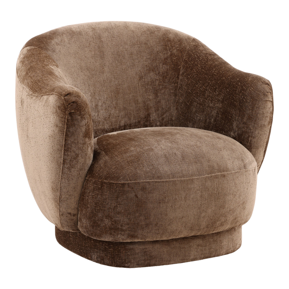 Chenille Upholstered Occasional Chair - Brown