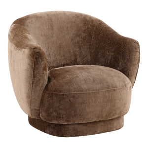 Chenille Upholstered Occasional Chair - Brown