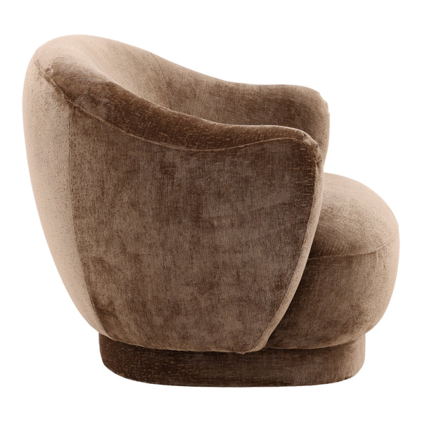 Chenille Upholstered Occasional Chair - Brown