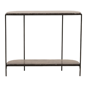 Marble and Iron Console Table - Brown