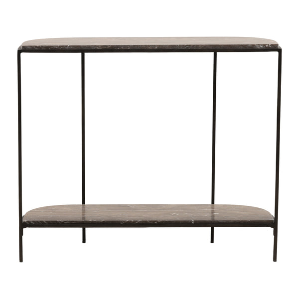 Marble and Iron Console Table - Brown