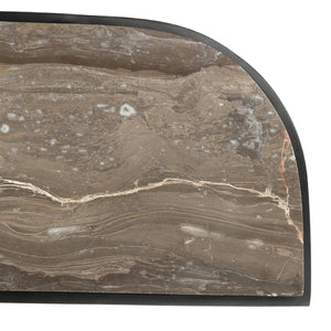 Marble and Iron Console Table - Brown
