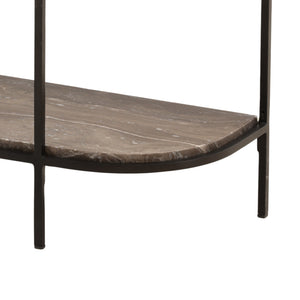 Marble and Iron Console Table - Brown