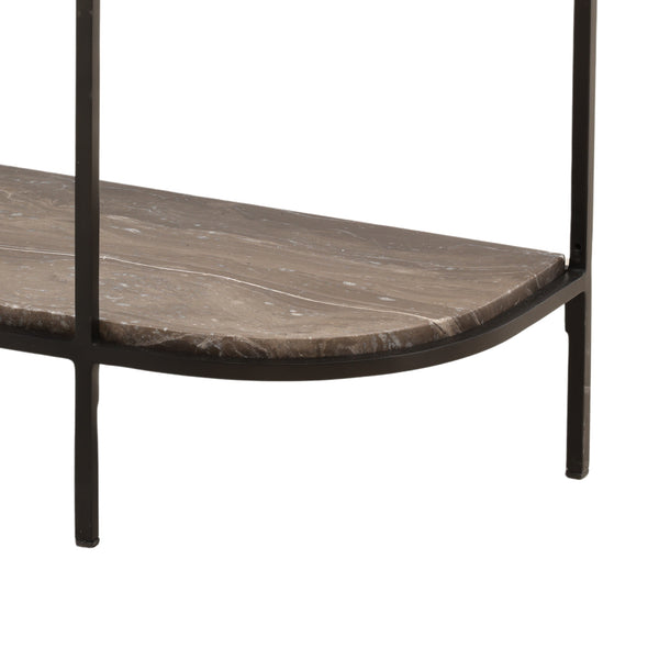 Marble and Iron Console Table - Brown