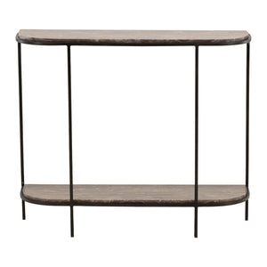 Marble and Iron Console Table - Brown