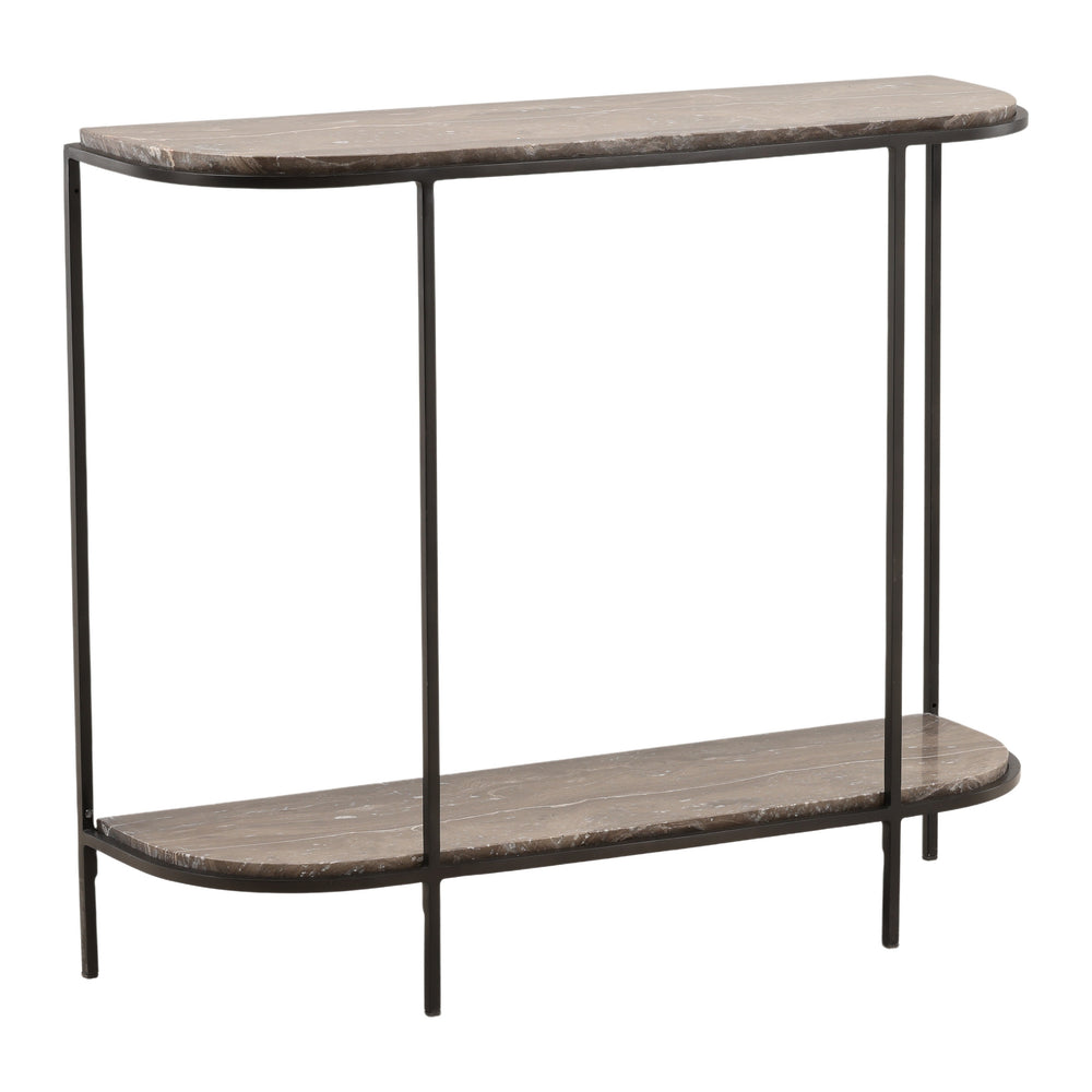 Marble and Iron Console Table - Brown