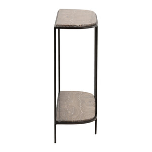 Marble and Iron Console Table - Brown