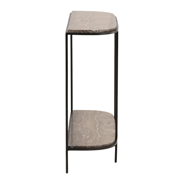 Marble and Iron Console Table - Brown