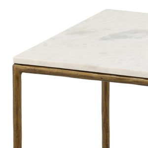 Marble and Brass End Table