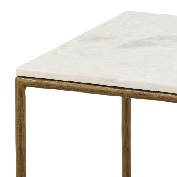 Marble and Brass End Table