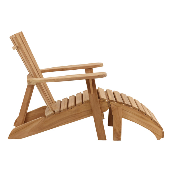 Outdoor Teak Wood Lounge Chair - Natural