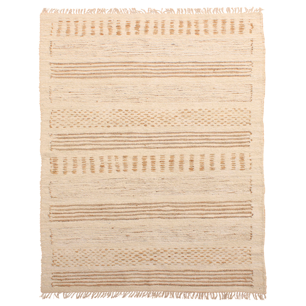 Handwoven Reclaimed Jute and Cotton Rug 8x10