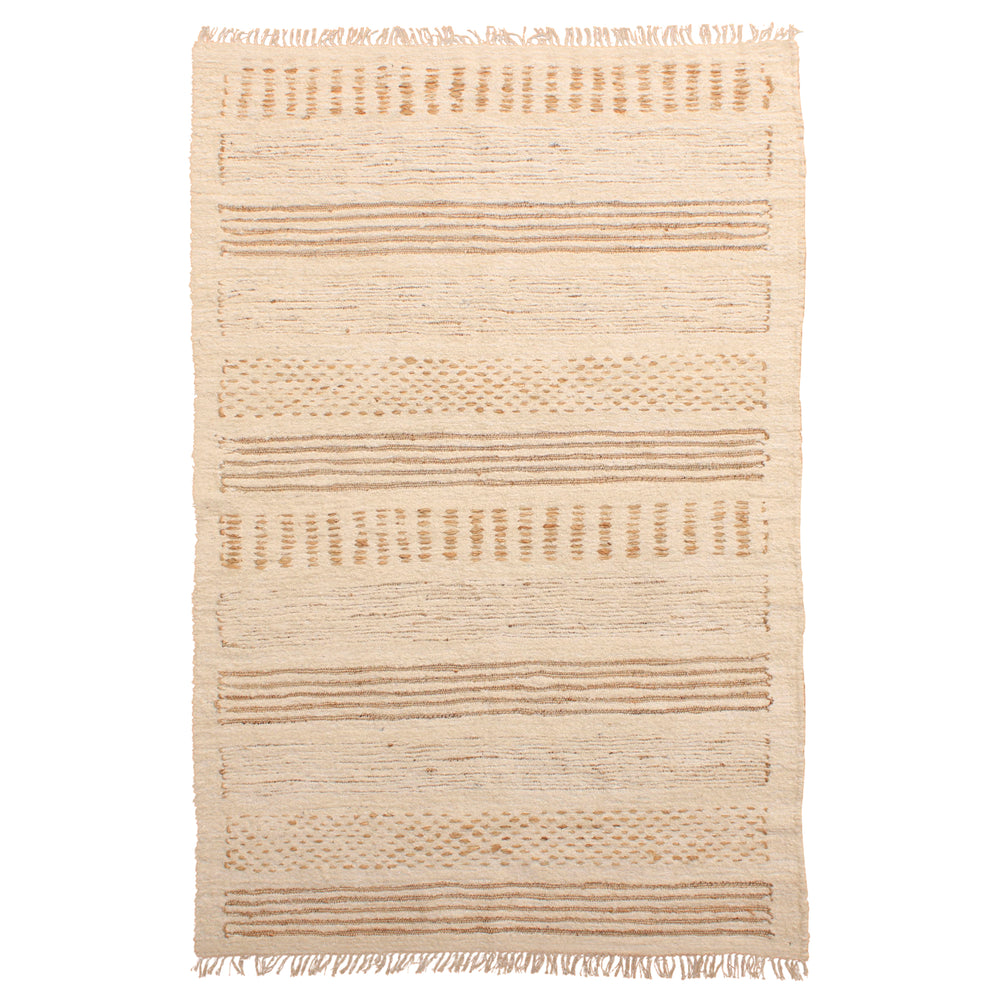 Handwoven Reclaimed Jute and Cotton Rug 9x12