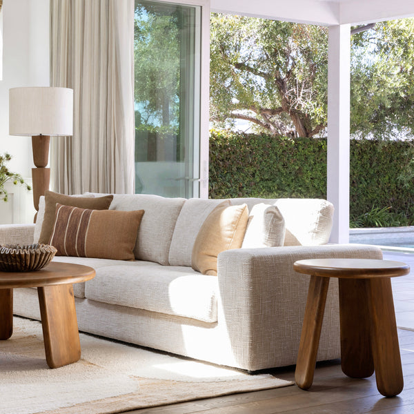 Mango Wood Side Table with Rounded Legs
