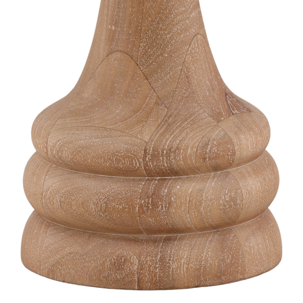 Mango Wood Side Table with Turned Base - Light Natural