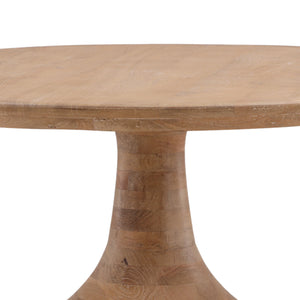 Mango Wood Dining Table with Turned Base - Light Natural