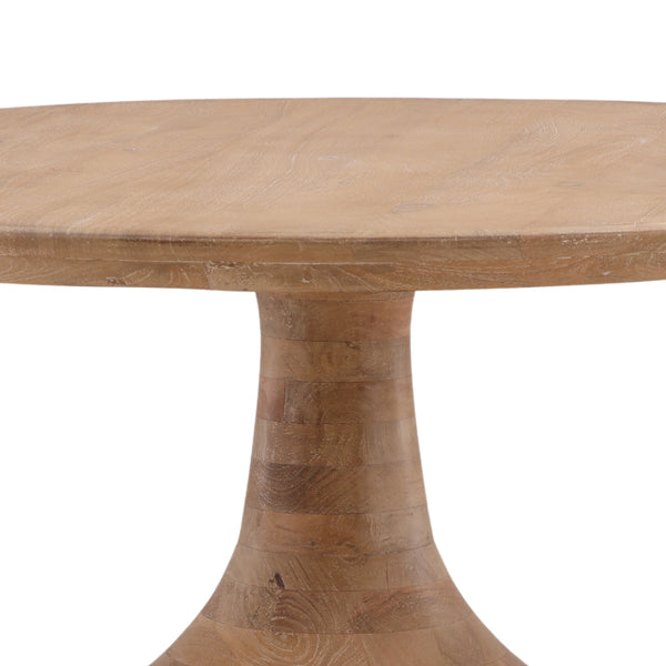 Mango Wood Dining Table with Turned Base - Light Natural