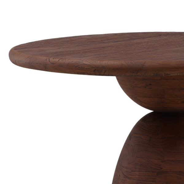 Dome Base Mango Wood Dining Table 40 inch