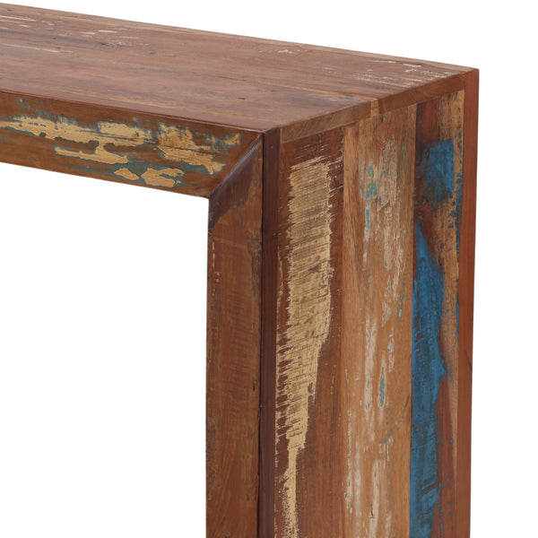 Reclaimed Mango Wood Console Table with Distressed Paint