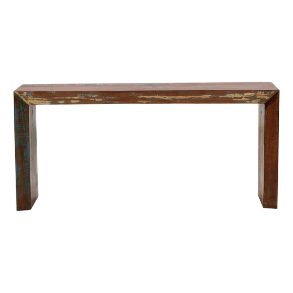 Reclaimed Mango Wood Console Table with Distressed Paint