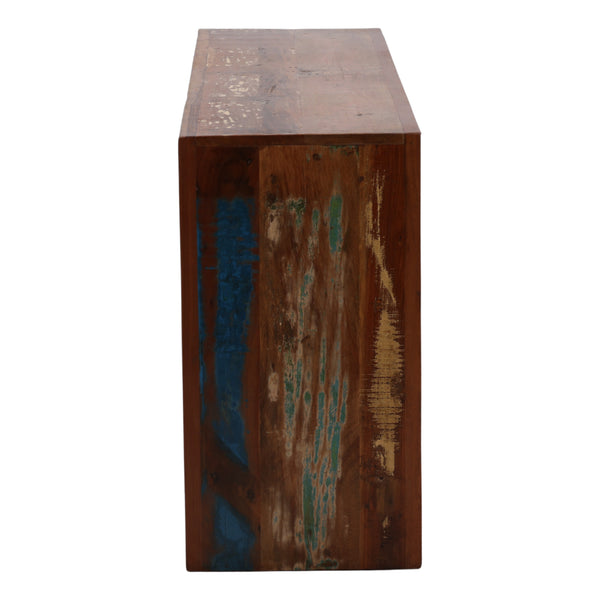 Reclaimed Mango Wood Console Table with Distressed Paint