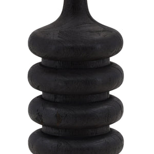 Black Mango Wood Table Lamp with Jute Shade