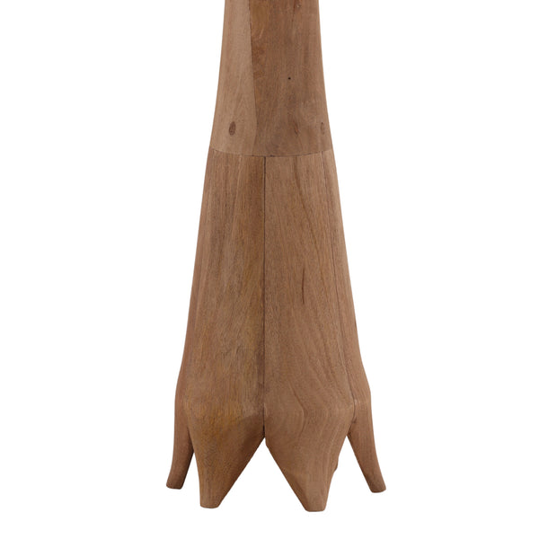 Tree Trunk Mango Wood Floor Lamp with Cotton Linen Shade