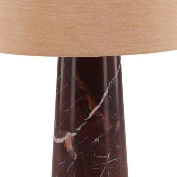 Cherry Marble Table Lamp with Chambrey Shade