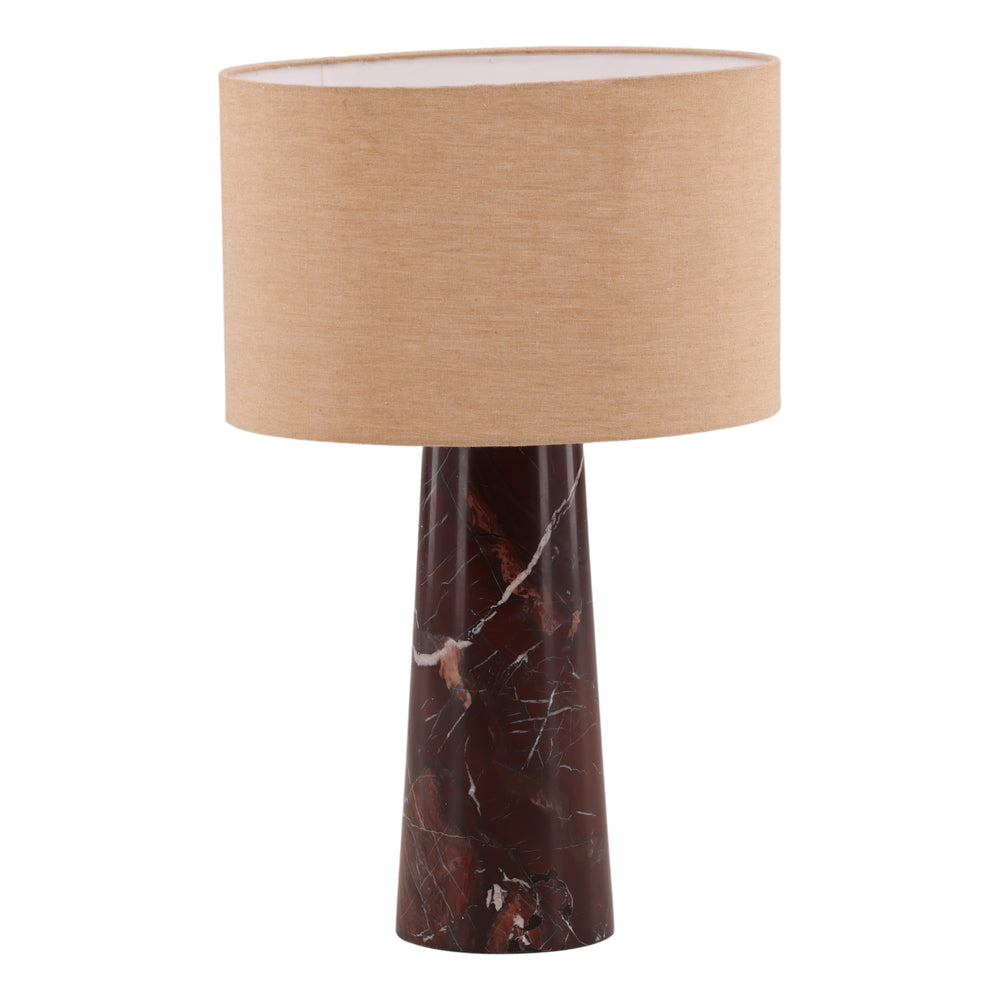 Cherry Marble Table Lamp with Chambrey Shade