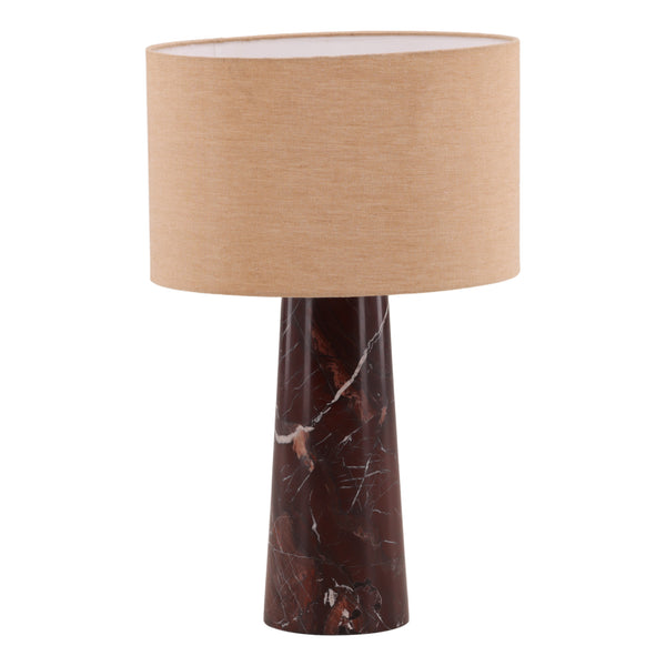 Cherry Marble Table Lamp with Chambrey Shade