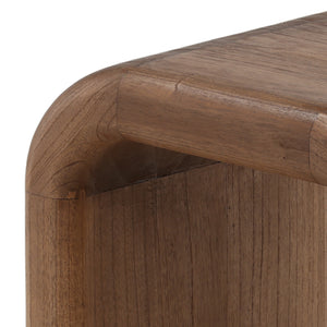 Rounded Side Table in Mindi Wood