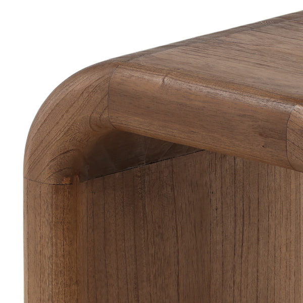 Rounded Side Table in Mindi Wood