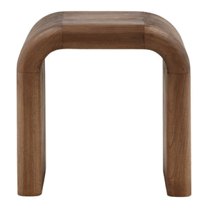 Rounded Side Table in Mindi Wood
