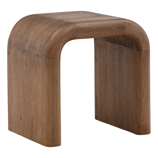 Rounded Side Table in Mindi Wood