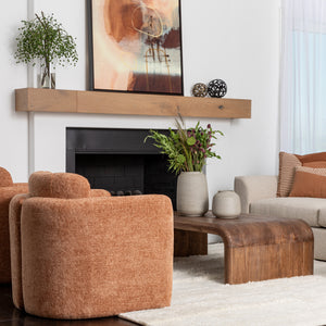 Rounded Coffee Table in Mindi Wood