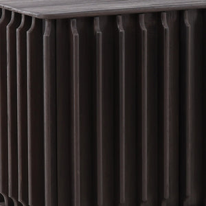 Dark Brown Fluted Sideboard in Mindi Wood