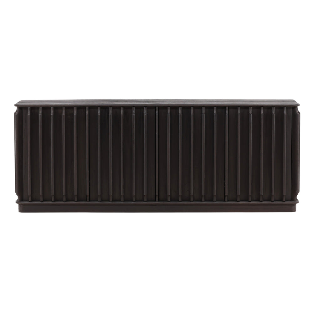 Dark Brown Fluted Sideboard in Mindi Wood