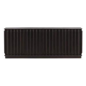 Dark Brown Fluted Sideboard in Mindi Wood