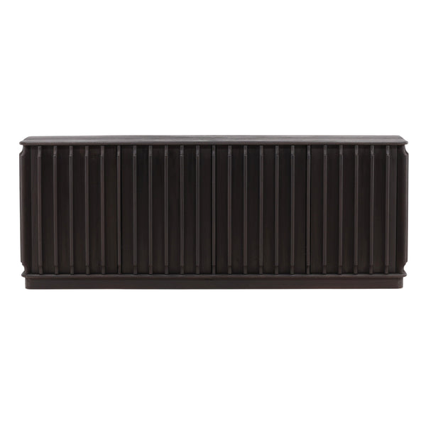 Dark Brown Fluted Sideboard in Mindi Wood