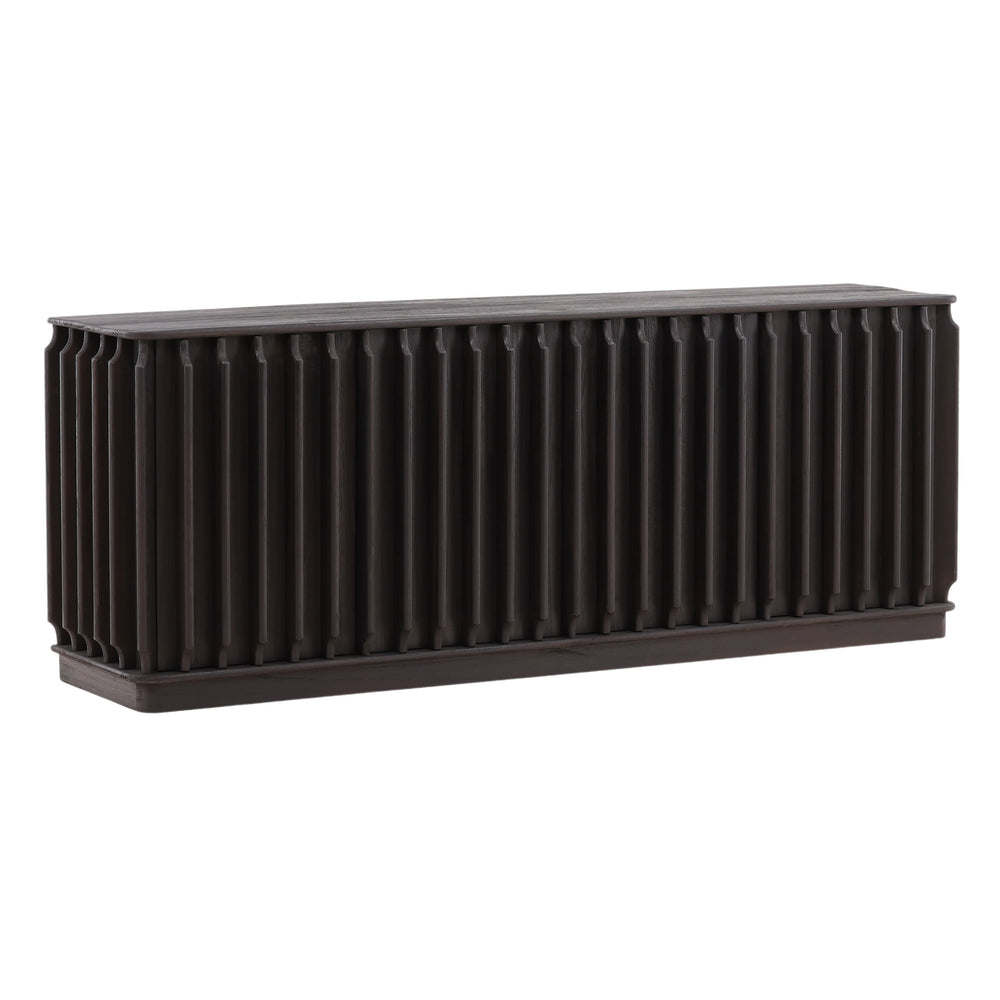Dark Brown Fluted Sideboard in Mindi Wood