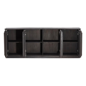 Dark Brown Fluted Sideboard in Mindi Wood