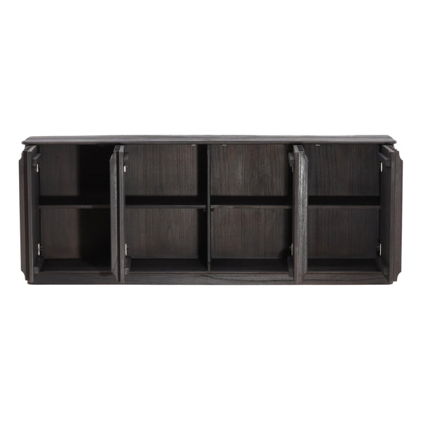 Dark Brown Fluted Sideboard in Mindi Wood