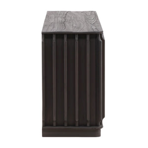Dark Brown Fluted Sideboard in Mindi Wood