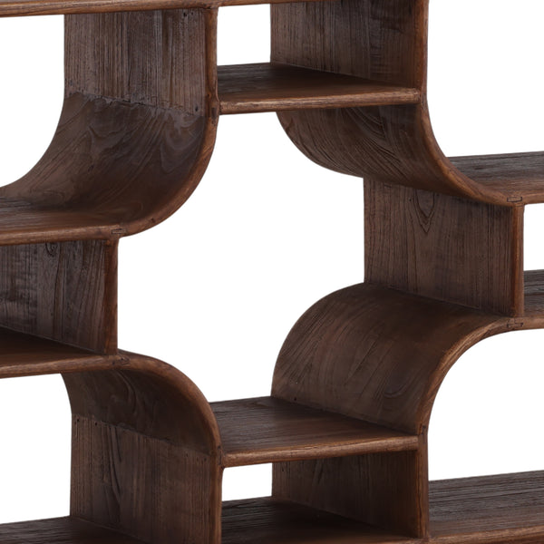 Brown Mindi Wood Bookcase