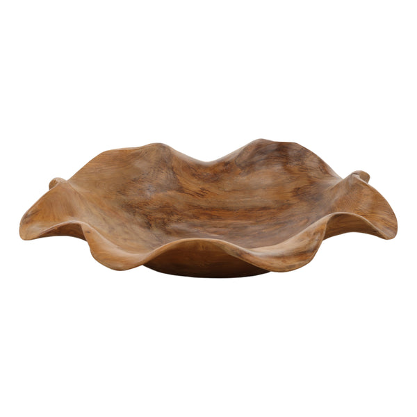 Round Freeform Teak Wood Bowl